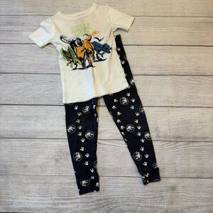 Jurassic Kids Pajama Set - White and Black